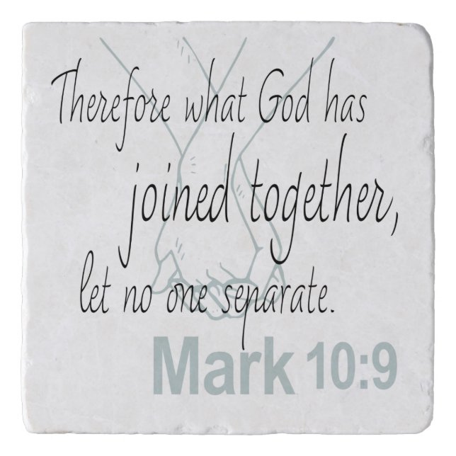 Mark 10:9 Bible Verse Marriage Design Trivet (Front)
