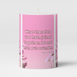 Mark 10:9 KJV Bible Scripture Pic Pillar Candle