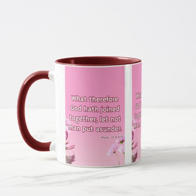 Mark 10:9 KJV Bible Scripture Pic Two-Tone Mug (Left)