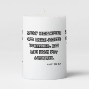 Mark 10:9 KJV Bible Scripture Pillar Candle