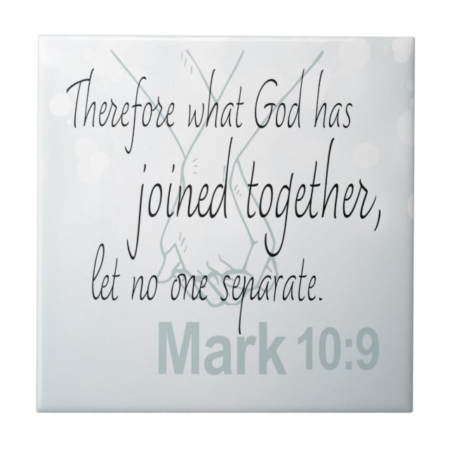 Mark 10:9 Marriage Bible Verse Ceramic Tile (Front)