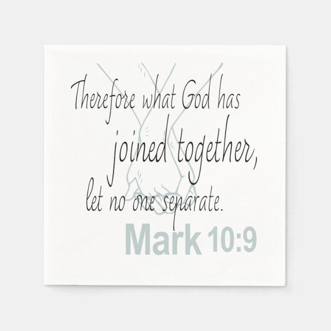 Mark 10:9 Marriage Bible Verse Napkins (Front)