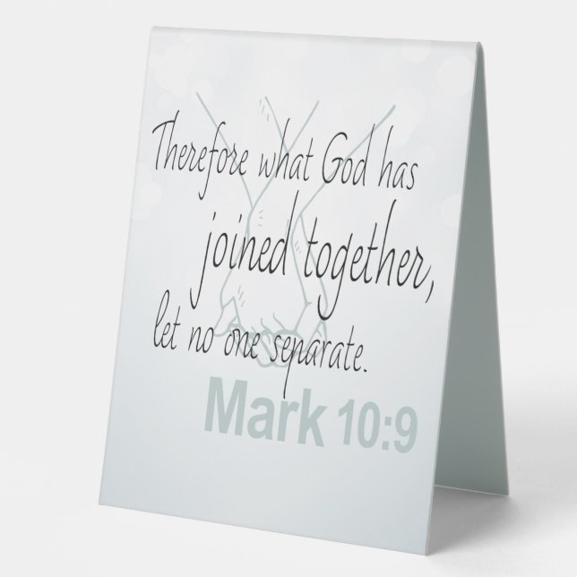 Mark 10:9 Marriage Bible Verse Table Tent (Front)
