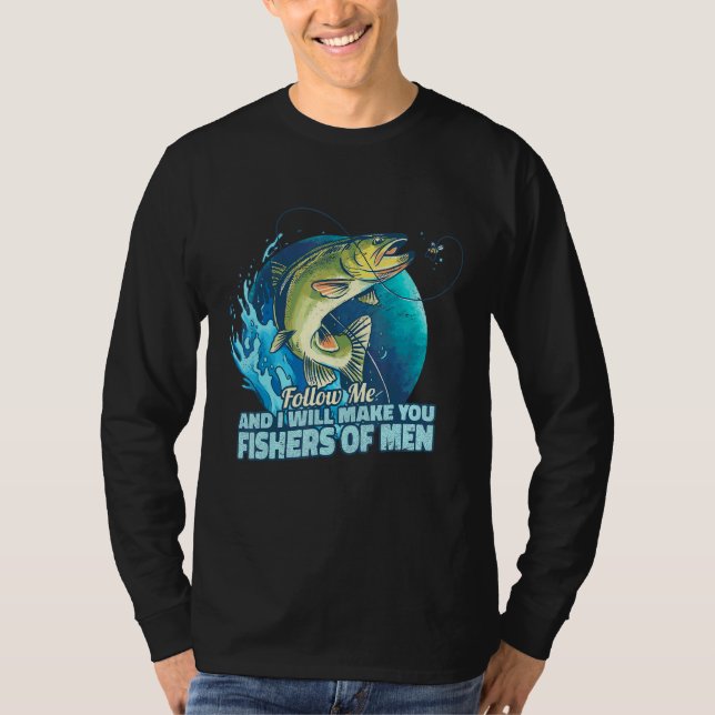 Mark 117 Verse Christian Discipleship Fishers Of M T-Shirt (Front)