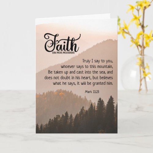 Mark 1123 Faith Can Move Mountains Bible Card