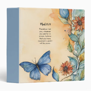 Mark 11:24 Christian Bible Verse Image 3 Ring Binder