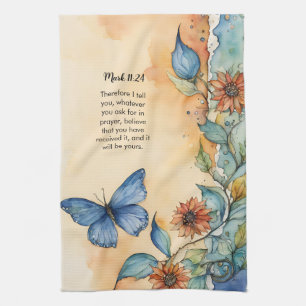 Mark 11:24 Christian Bible Verse Image Kitchen Towel