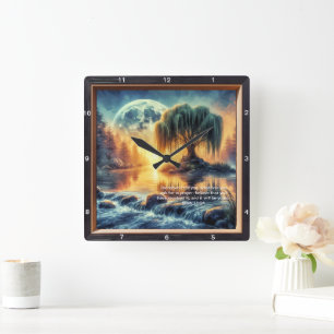 Mark 11:24 Comfort: Personalized Home Blessing Square Wall Clock