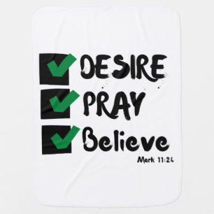 Mark 11:24 KJV Bible Scripture Baby Blanket