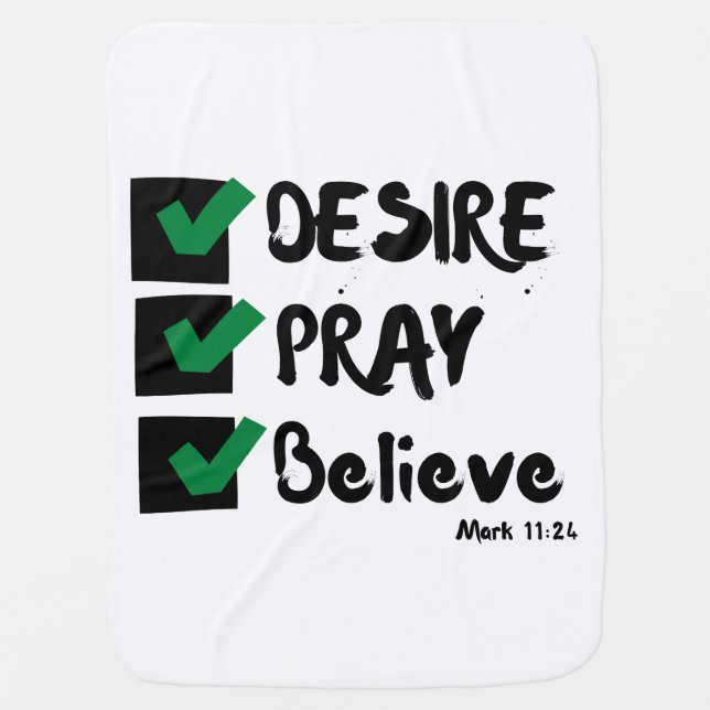 Mark 11:24 KJV Bible Scripture Baby Blanket (Front)