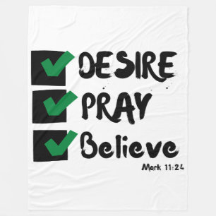 Mark 11:24 KJV Bible Scripture Fleece Blanket
