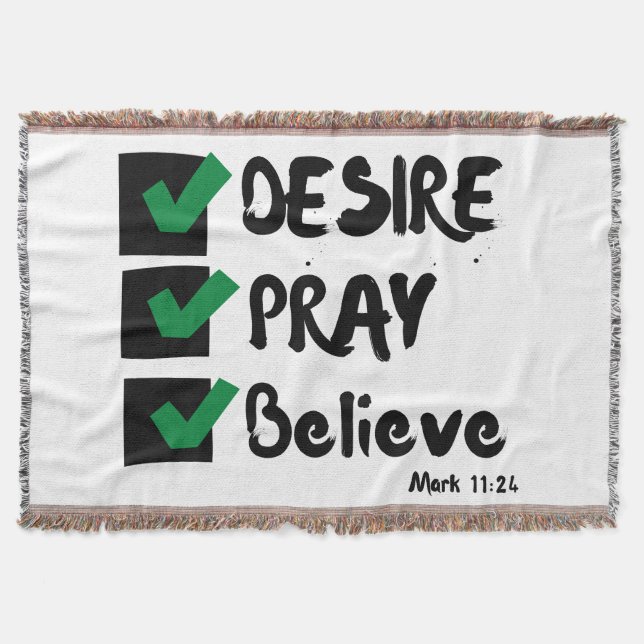 Mark 11:24 KJV Bible Scripture Throw Blanket (Front)