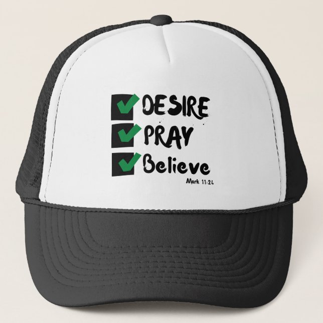 Mark 11:24 KJV Bible Scripture Trucker Hat (Front)