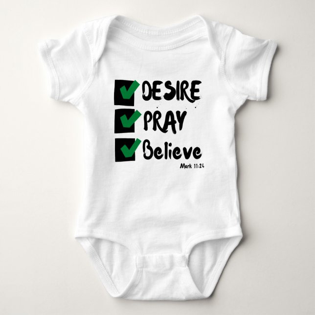 Mark 11:24 KJV Bible Scripture Unisex Baby Bodysuit (Front)