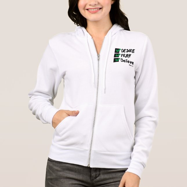 Mark 11:24 KJV Bible Scripture Women Full-Zip Hoodie (Front)