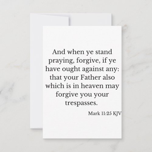 Mark 1125 KJV Bible Verse Flat Greeting Card