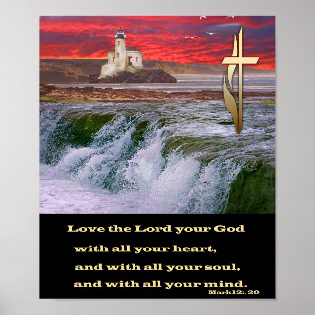 Mark 12:20 Love the Lord your God posters (Front)
