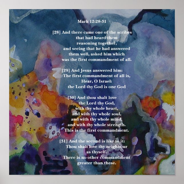 Mark 12:28-31 poster (Front)