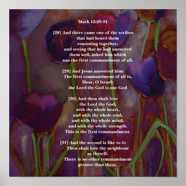 Mark 12:28-31 poster (Front)