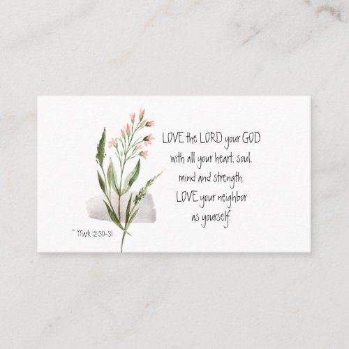 Mark 1230_31 LOVE the LORD your GOD Business Card