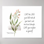 Mark 12:30-31 Love The Lord Your God Poster at Zazzle