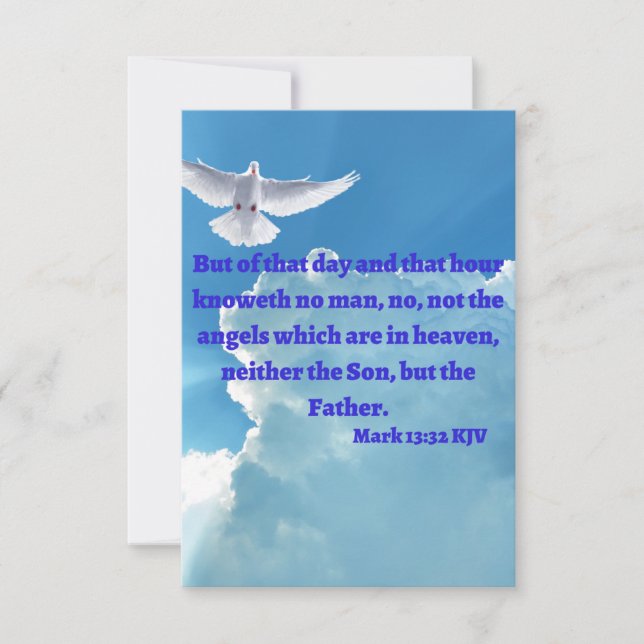 Mark 13:32 KJV Bible Verse Pic Flat Greeting Card (Front)