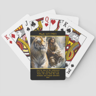 Mark 1:13 (NIV) Angels Attend Him AI Art Poker Cards