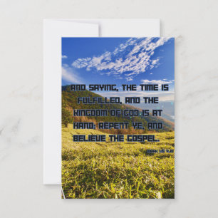 Mark 1:15 KJV Bible Scripture Pic Greeting Card