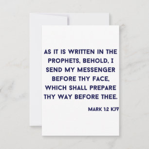 Mark 1:2 KJV Bible Verse Flat Greeting Card