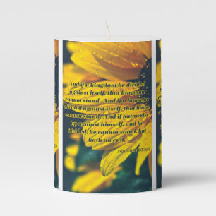 Mark 3:24-26 KJV Bible Scripture Pic Pillar Candle