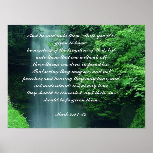 Mark 4:11-12 poster (Front)