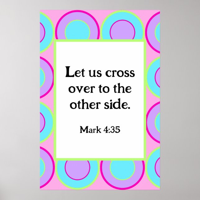 Mark 4:35 Lilac And Turquoise Donuts With Filling  Poster (Front)