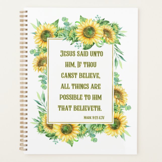 Mark 9:23 Bible Verse Calendar Planner (Front)