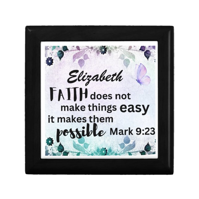 Mark 9:23 Faith Makes Things Possible Custom flora Gift Box (Front)