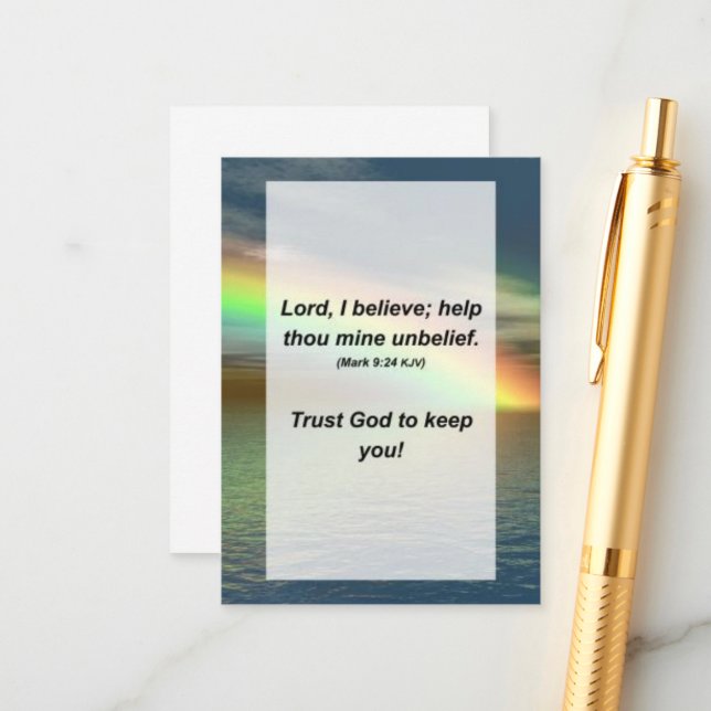 Mark 9:24 Lord, I believe; help thou mine unbelief Enclosure Card (Front/Back In Situ)
