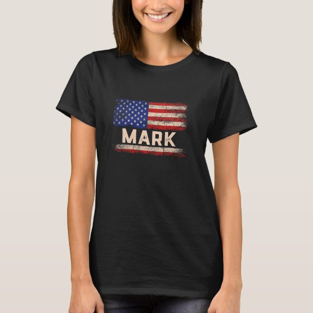 Mark First Name Shirt Mark Name American Flag (Front)
