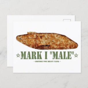 Mark I Male World War One British Heavy Tank WWI Postcard