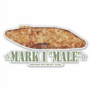 Mark I Male World War One British Heavy Tank WWI Sticker