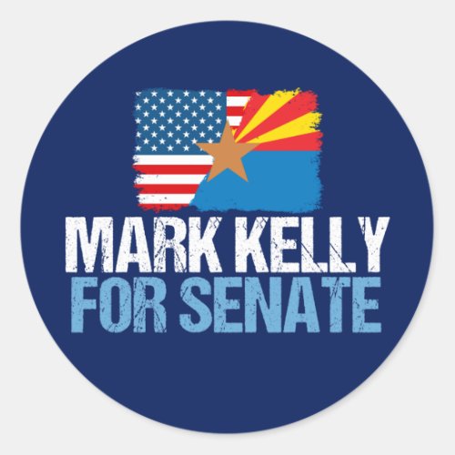 Mark Kelly for Senate 2022 Arizona Election Blue Classic Round Sticker