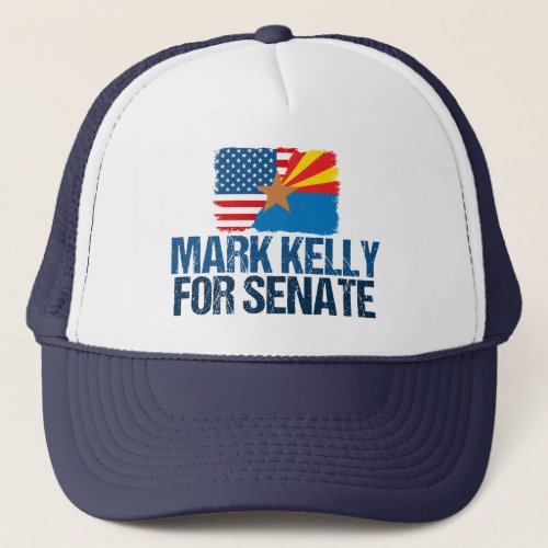 Mark Kelly for Senate 2022 Arizona Election Flag Trucker Hat