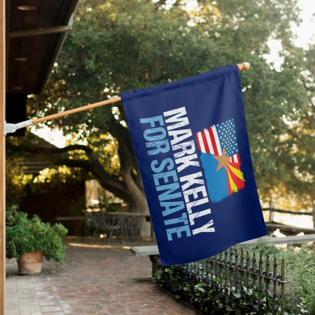 Mark Kelly for Senate 2022 Election Arizona House Flag (In SItu)
