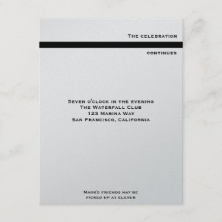 Mark Metallic Bar Mitzvah Party Reception Hebrew Enclosure Card