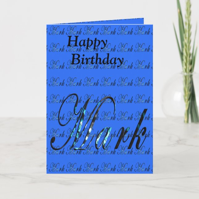 Mark, Name, Logo, Birthday Greeting Card. Card (Front)
