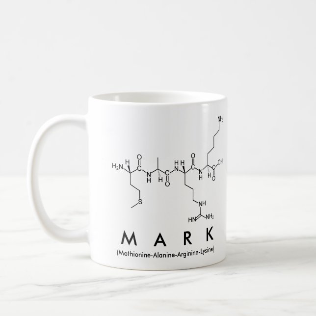 Mark peptide name mug (Left)