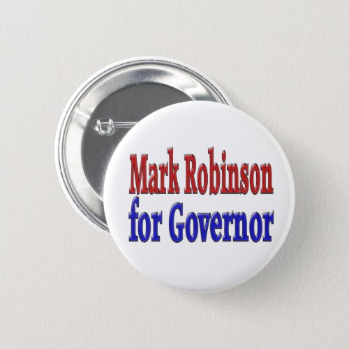 Mark Robinson for Governor with red blue text  Button