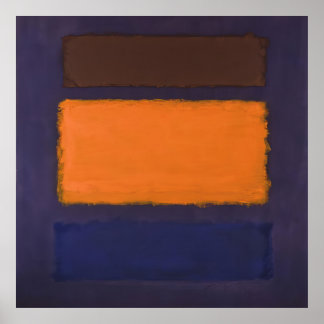 Mark Rothko - Brown, Orange, Blue on Maroon - c.19 Poster