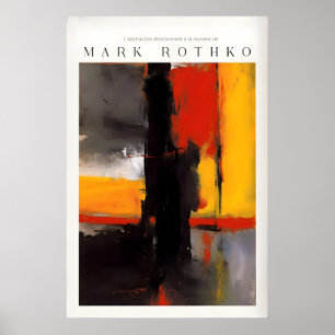 Mark Rothko Style Bold Black and Yellow Abstract Poster