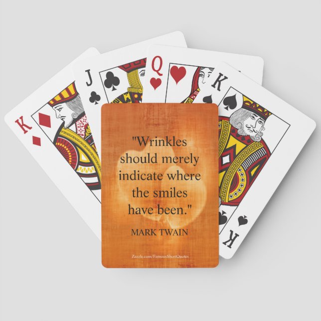 Mark Twain Birthday Quote With Hearts Poker Cards (Back)