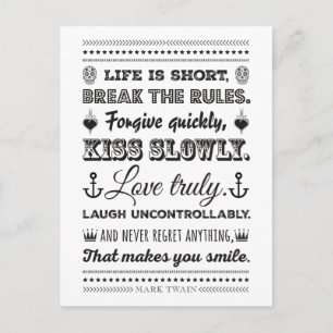 Mark Twain - Break the Rules Postcard