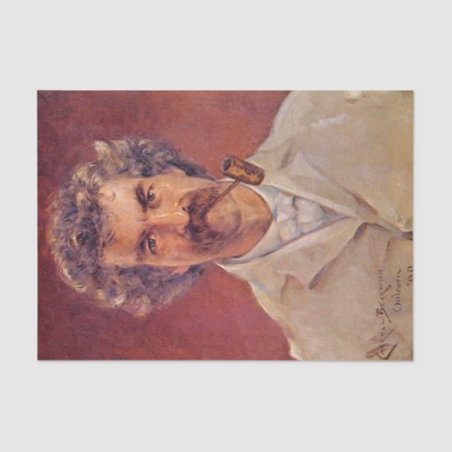Mark Twain by James Carroll Beckwith Tissue Paper (Front)